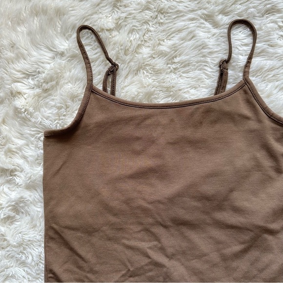 Madewell Top Scoopneck Cami Tank Fitted Cropped Rustic Wood XS NWT New - Picture 5 of 11